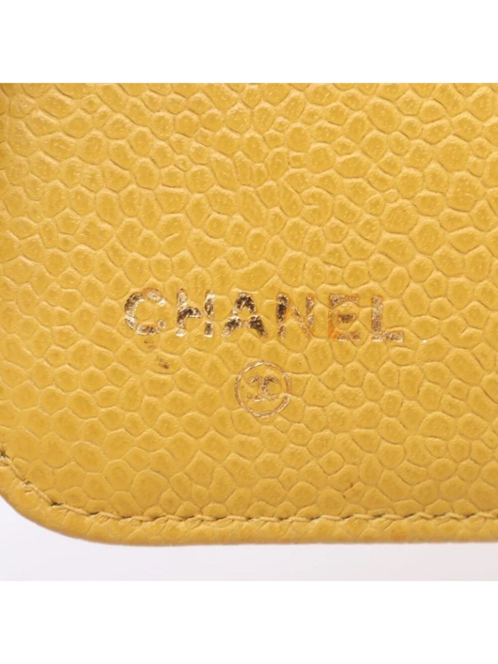 Chanel Notebook Cover CC Logo Yellow Caviar Leather CC Agenda PM